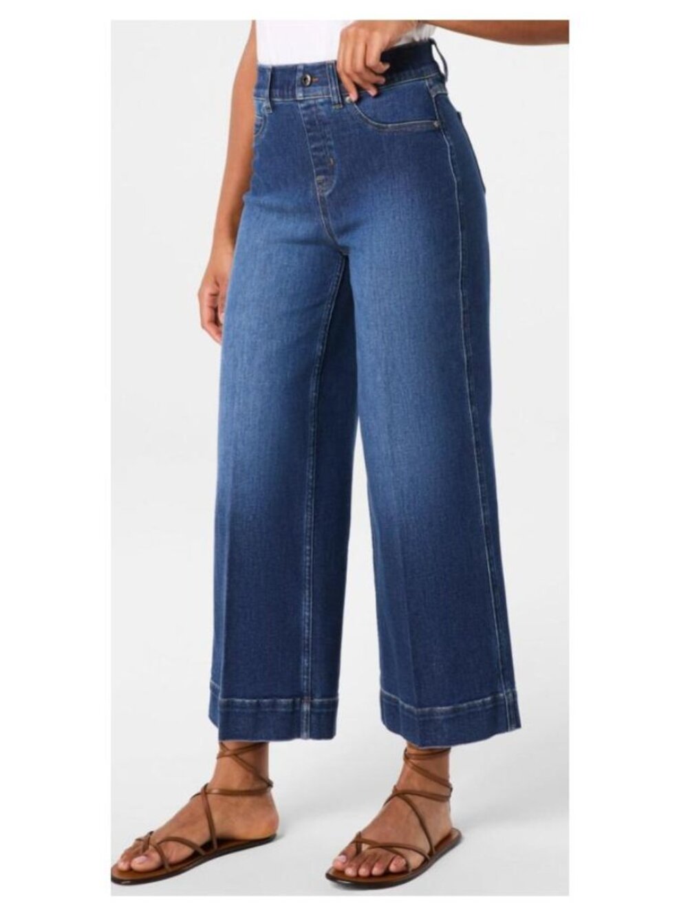 SPANXshape EveryWear Cropped Wide Leg Jeans Authentic Blue 26 P NWT
